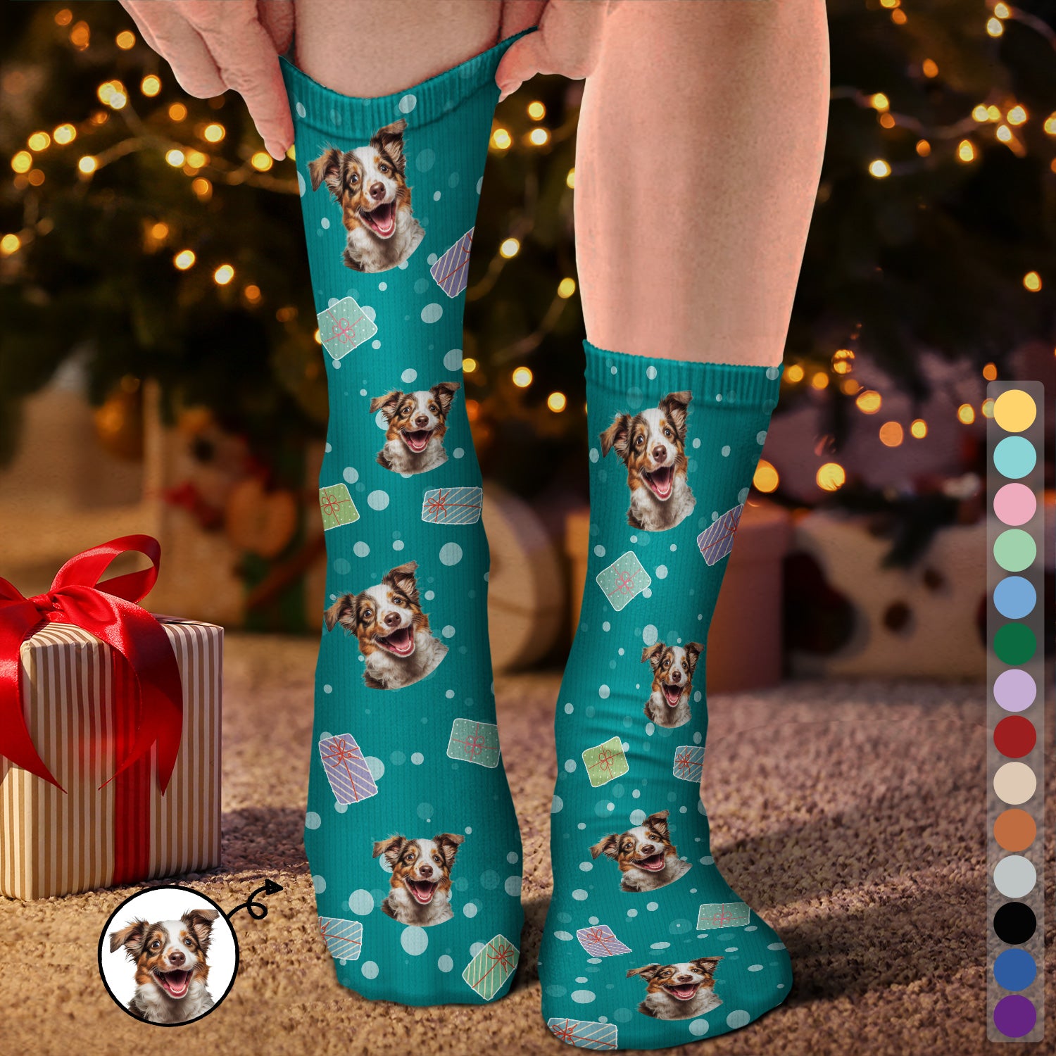 Custom Photo Pet Face Family - Gift For Family, Pet Lovers - Personalized Socks