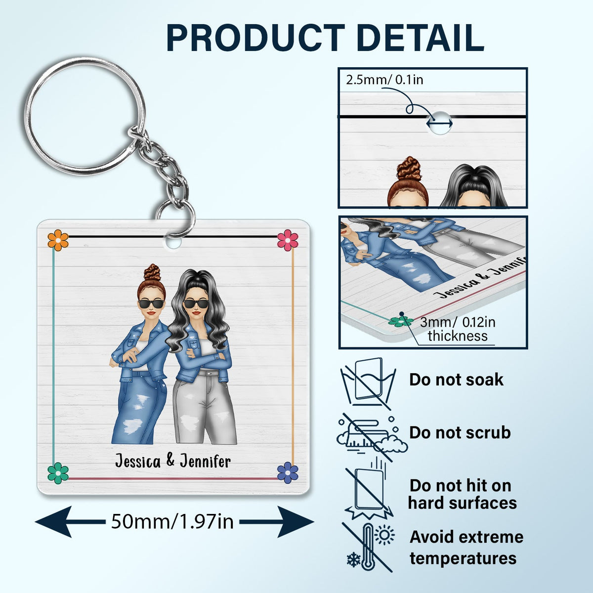 Congrats On Being My Bestie - Gift For Bestie - Personalized Acrylic Keychain