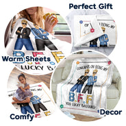 Best Friend Congrats On Being My Bestie - Gift For Bestie - Personalized Fleece Blanket