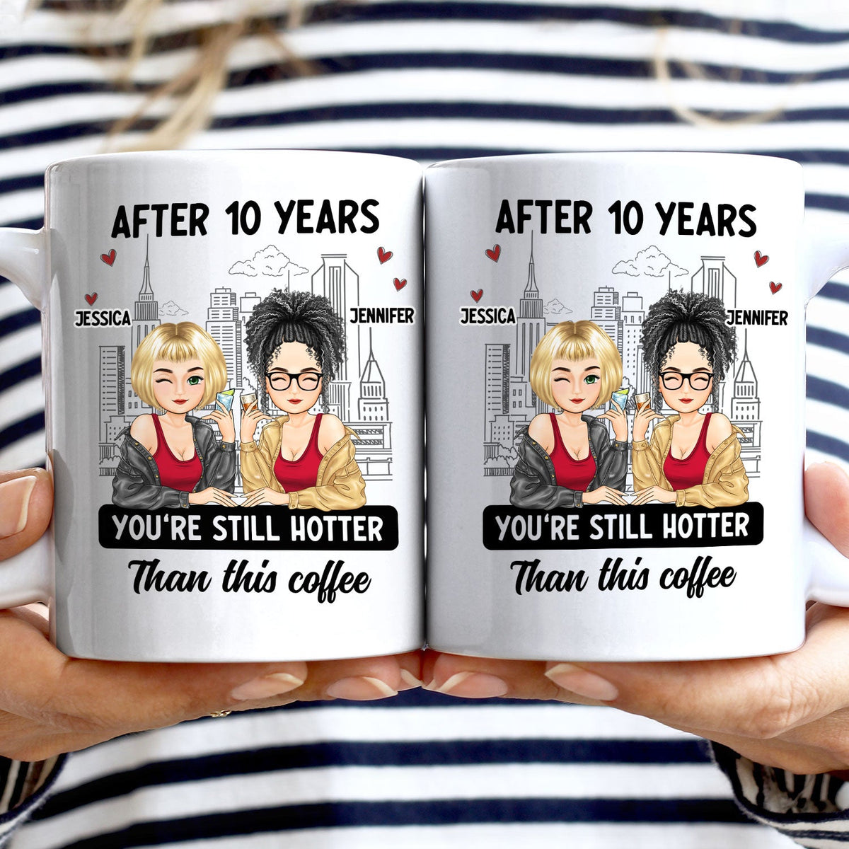 Cartoon Couple After Years You're Still Hotter Than This Coffee - Gift For Couples - Personalized Mug
