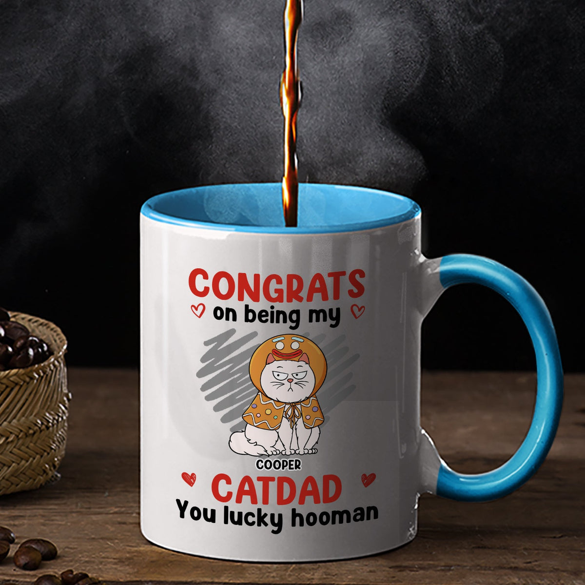 Christmas Congrats On Being Our Cat Mom Cat Dad - Gift For Cat Lovers - Personalized Accent Mug