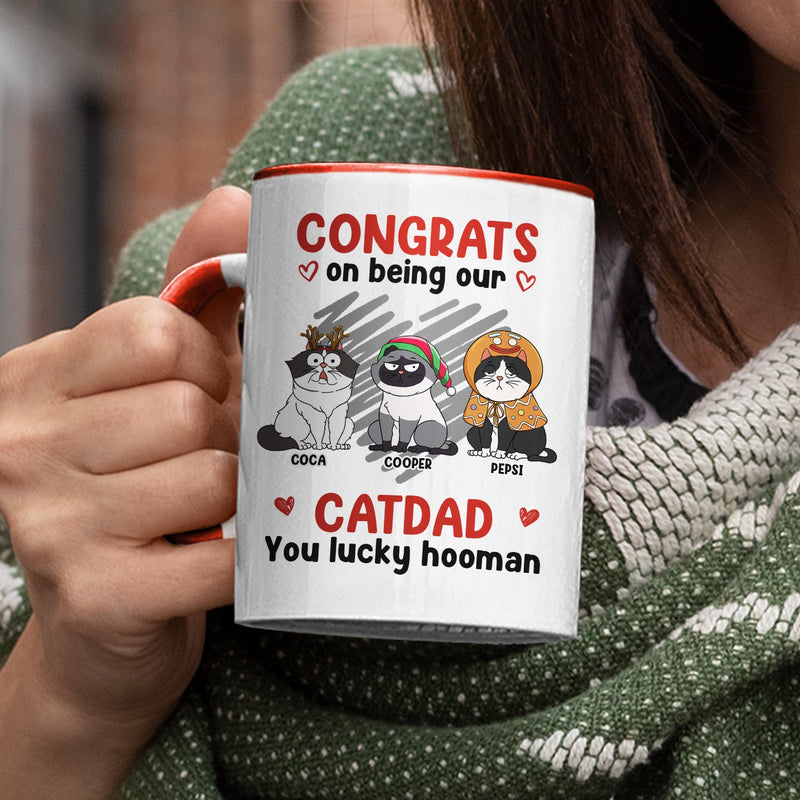 Christmas Congrats On Being Our Cat Mom Cat Dad - Gift For Cat Lovers - Personalized Accent Mug