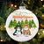 Meowy Catmas Funny Cartoon Cats - Christmas Gift For Cat Lovers - Personalized White Flat Ball Ornament