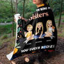 Bestie Cartoon Congrats On Being My Bestie - Gift For Bestie - Personalized Fleece Blanket