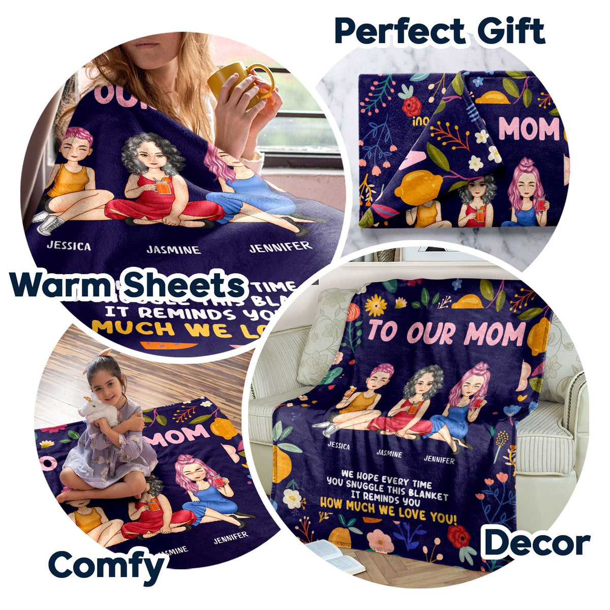 Mother & Daughter Snuggle This Blanket - Gift For Mother - Personalized Fleece Blanket