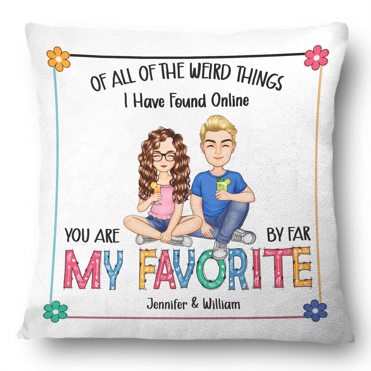 Couple Cartoon You Are My Favourite - Gift For Couples - Personalized Pillow
