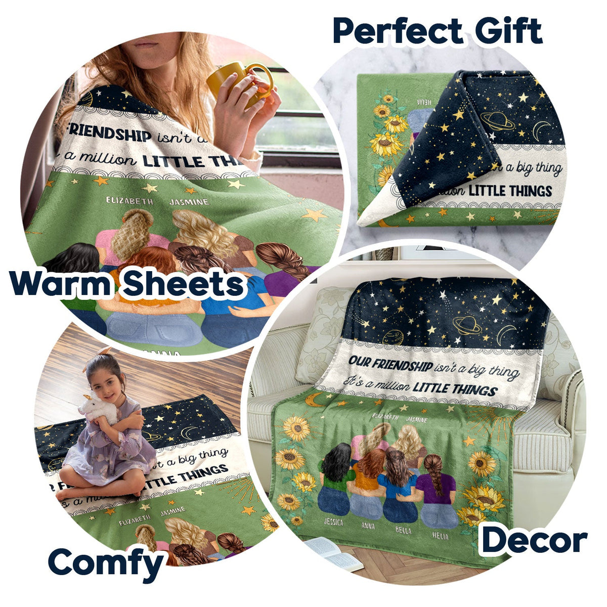 Un million de petites choses - Cadeau pour les meilleurs amis - Couverture polaire personnalisée