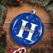 Christmas Family Name Custom Name Alphabet - Gift For Family - Personalized Glitter Plastic Ornament