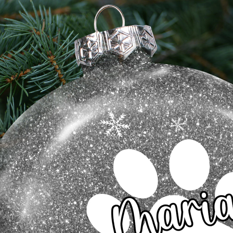 Christmas Family Name Custom Name Alphabet - Gift For Family - Personalized Glitter Plastic Ornament