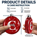 Christmas Family Name Custom Name Alphabet - Gift For Family - Personalized Glitter Plastic Ornament