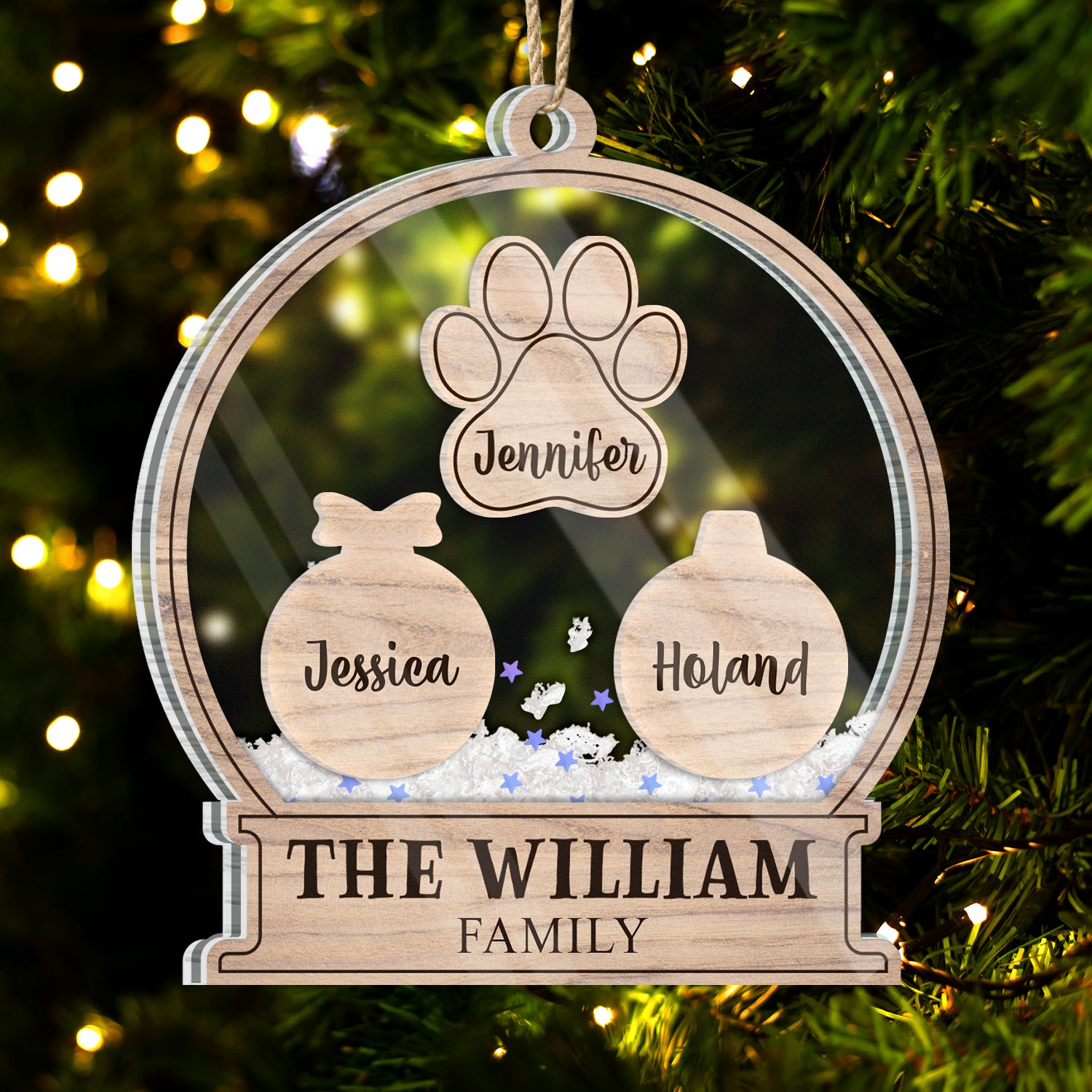 Our Family Kids Pet - Gift For Family, Parent - Personalized 3-Layered Acrylic Shaker Ornament