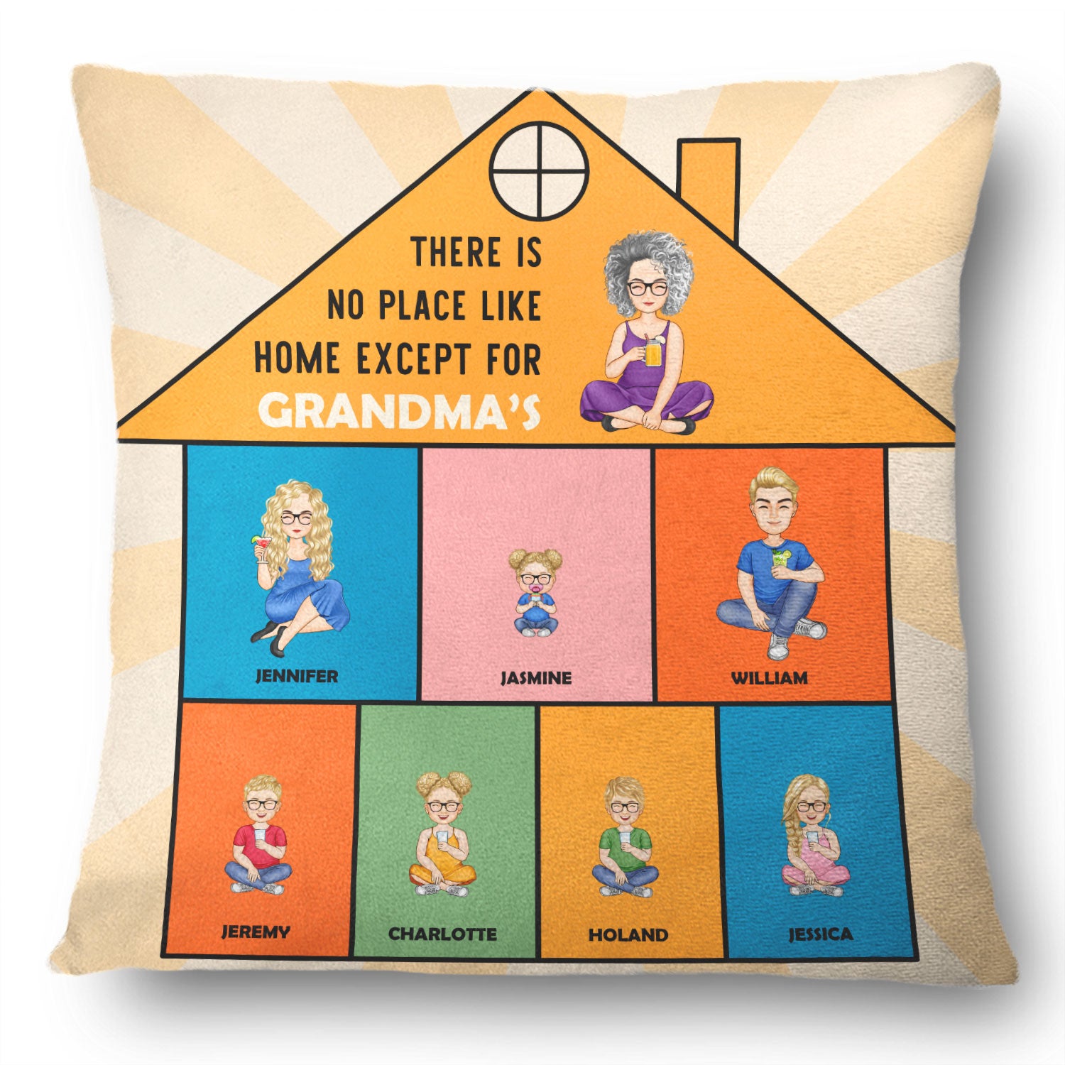 No Place Like Home - Gift For Parents And Grandparents - Personalized Pillow
