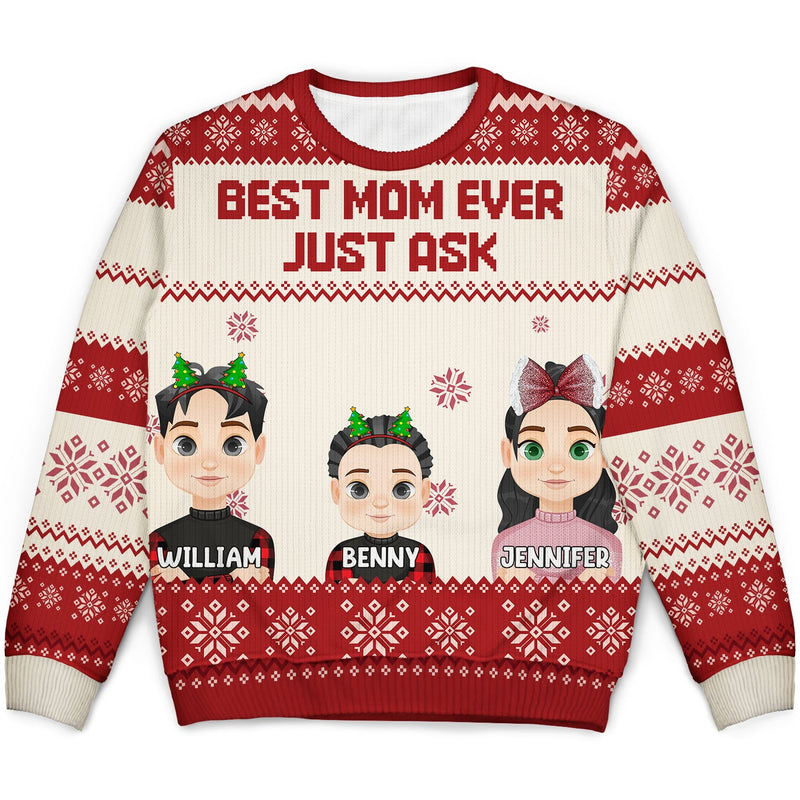 Cadeau de Noël pour maman, papa, famille - Pull moche unisexe personnalisé
