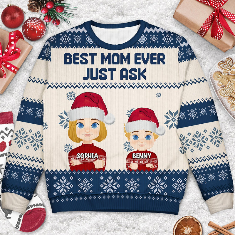 Cadeau de Noël pour maman, papa, famille - Pull moche unisexe personnalisé