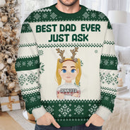 Christmas Best Mom Ever Just Ask - Gift For Mom, Dad, Family - Personalized Unisex Ugly Sweater