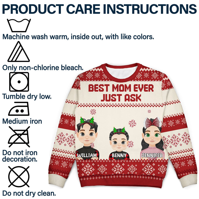 Cadeau de Noël pour maman, papa, famille - Pull moche unisexe personnalisé