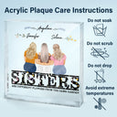 Different Flowers - Gift For Sisters - Personalized Square Shaped Acrylic Plaque