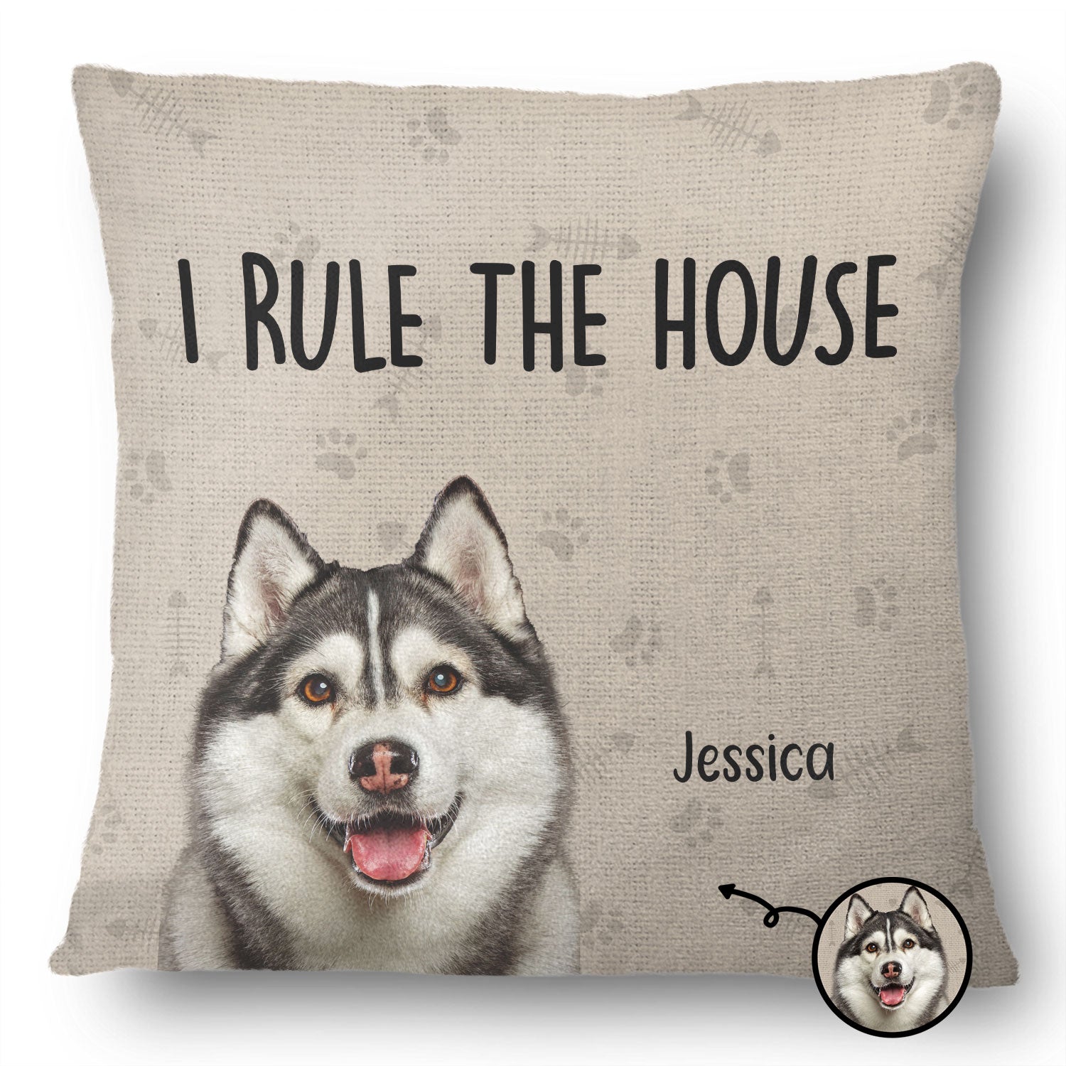 Custom Photo Pet We Rule The House - Gift For Pet Lovers - Personalized Pillow