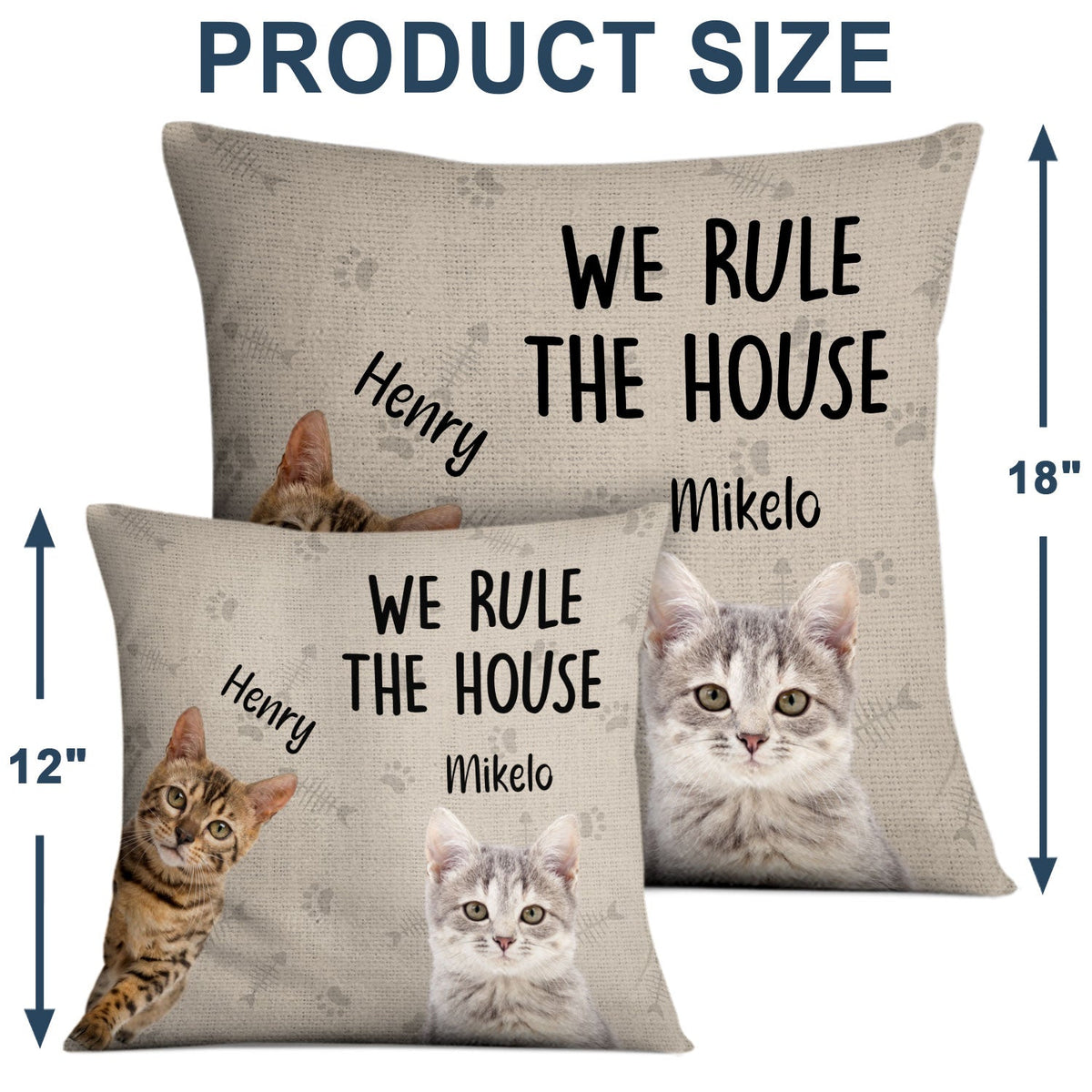 Custom Photo Pet We Rule The House - Gift For Pet Lovers - Personalized Pillow