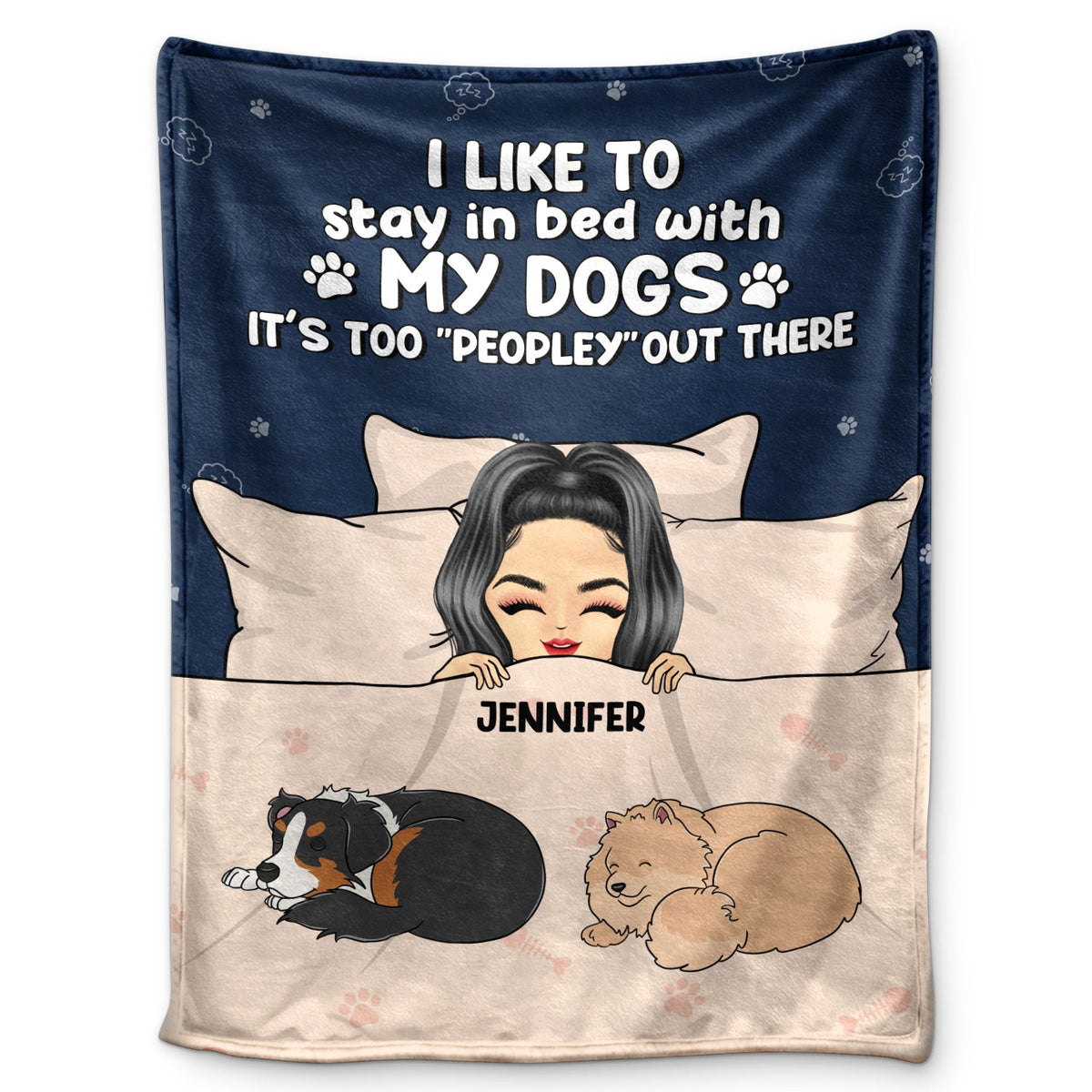 Too Peopley Out There - Gift For Pet Lovers - Personalized Fleece Blanket