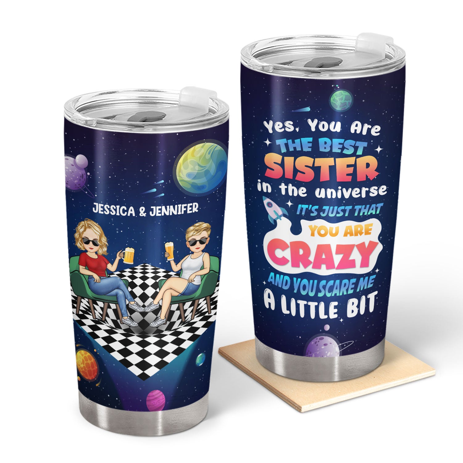 The Best Sister Brother In The Universe - Gift For Sibling - Personalized Tumbler