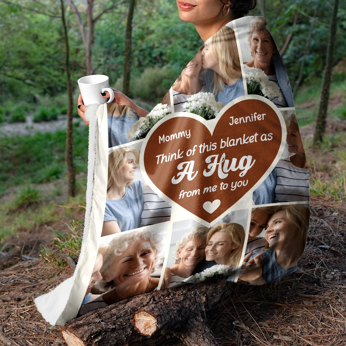 Custom Photo Think Of This Blanket - Gift For Mom - Personalized Fleece Blanket