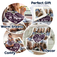 Custom Photo Think Of This Blanket - Gift For Mom - Personalized Fleece Blanket