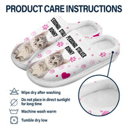 Custom Photo Personal Stalker I Will Follow You - Gift For Pet Lovers - Personalized Fluffy Slippers