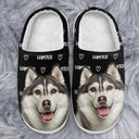 Custom Photo Pet Name - Gift For Pet Lovers - Personalized Fluffy Slippers
