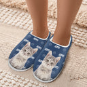 Custom Photo Pet Name - Gift For Pet Lovers - Personalized Fluffy Slippers