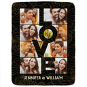 Custom Photo Love Couple - Gift For Couples - Personalized Fleece Blanket, Sherpa Blanket