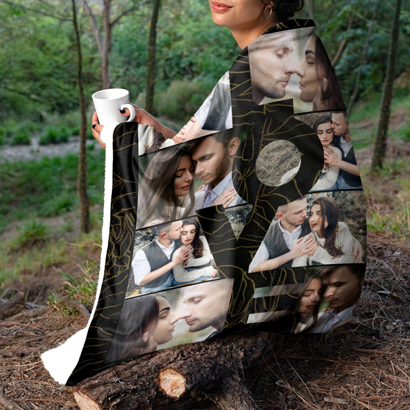 Custom Photo Love Couple - Gift For Couples - Personalized Fleece Blanket, Sherpa Blanket