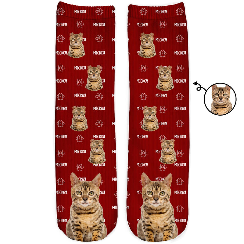 Custom Photo Pet Name - Gift For Pet Lovers - Personalized Socks