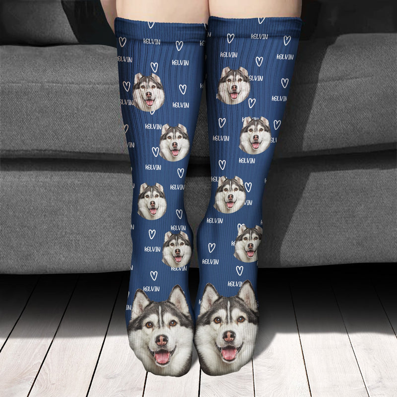 Custom Photo Pet Name - Gift For Pet Lovers - Personalized Socks