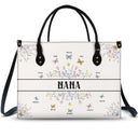 Butterfly Grandma - Gift For Grandma - Personalized Leather Bag