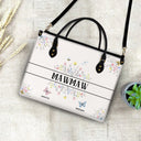 Butterfly Grandma - Gift For Grandma - Personalized Leather Bag
