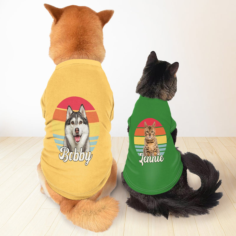 Custom Photo Dog Cat Retro - Gift For Pet Lovers - Personalized Pet Shirt