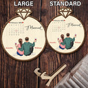 Couple Calendar Married Engaged - Gift For Couples - Personalized 2-Layered Wooden Plaque With Stand