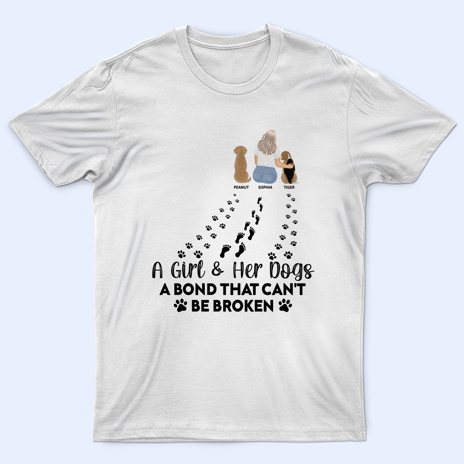 Dog Mom Dog Dad Bond Can't Be Broken - Gift For Dog Mom, Dog Dad - Personalized T Shirt
