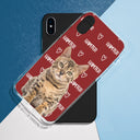 Motif personnalisé avec nom d'animal de compagnie - Cadeau pour les amoureux des animaux - Coque de téléphone transparente personnalisée