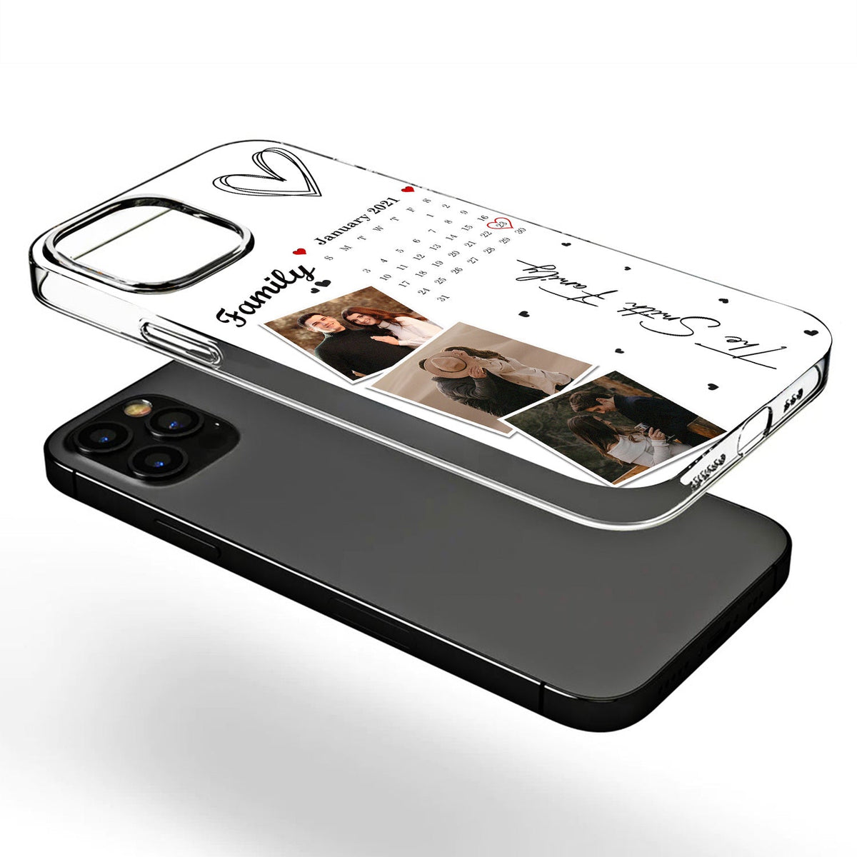 Custom Photo Calendar Family Name The Day Our Journey Began - Gift For Family - Personalized Clear Phone Case