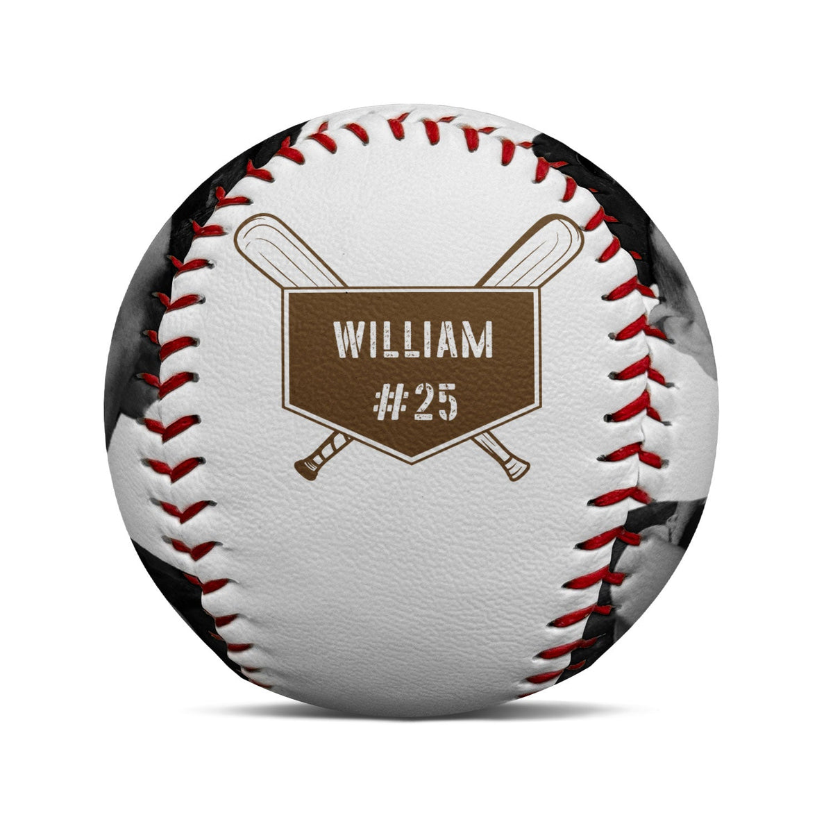 Custom Photo B&W Baseball Keepsake - Gift For Baseball Player - Personalized Baseball, Softball
