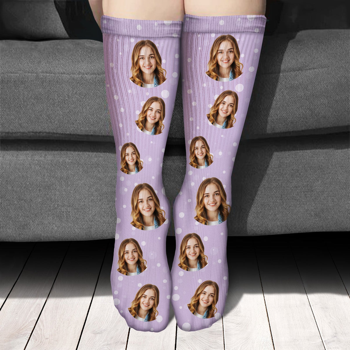 Custom Photo Face Cut Family Children Pet - Gift For Father, Mother, Family - Personalized Socks