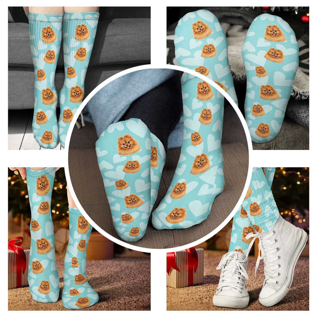 Custom Photo Face Cut Family Children Pet - Gift For Father, Mother, Family - Personalized Socks