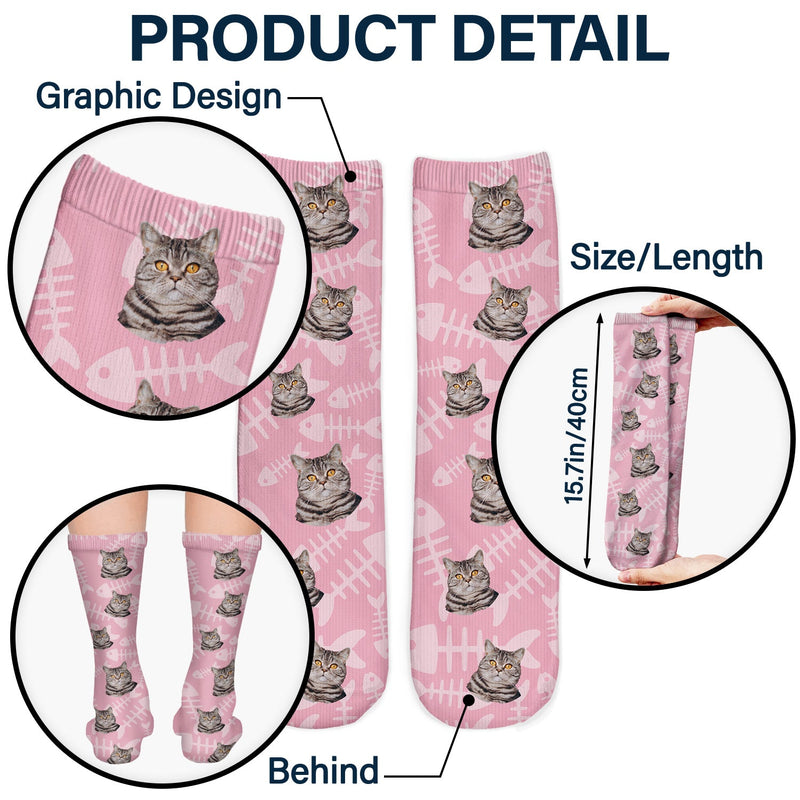 Custom Photo Face Cut Family Children Pet - Gift For Father, Mother, Family - Personalized Socks