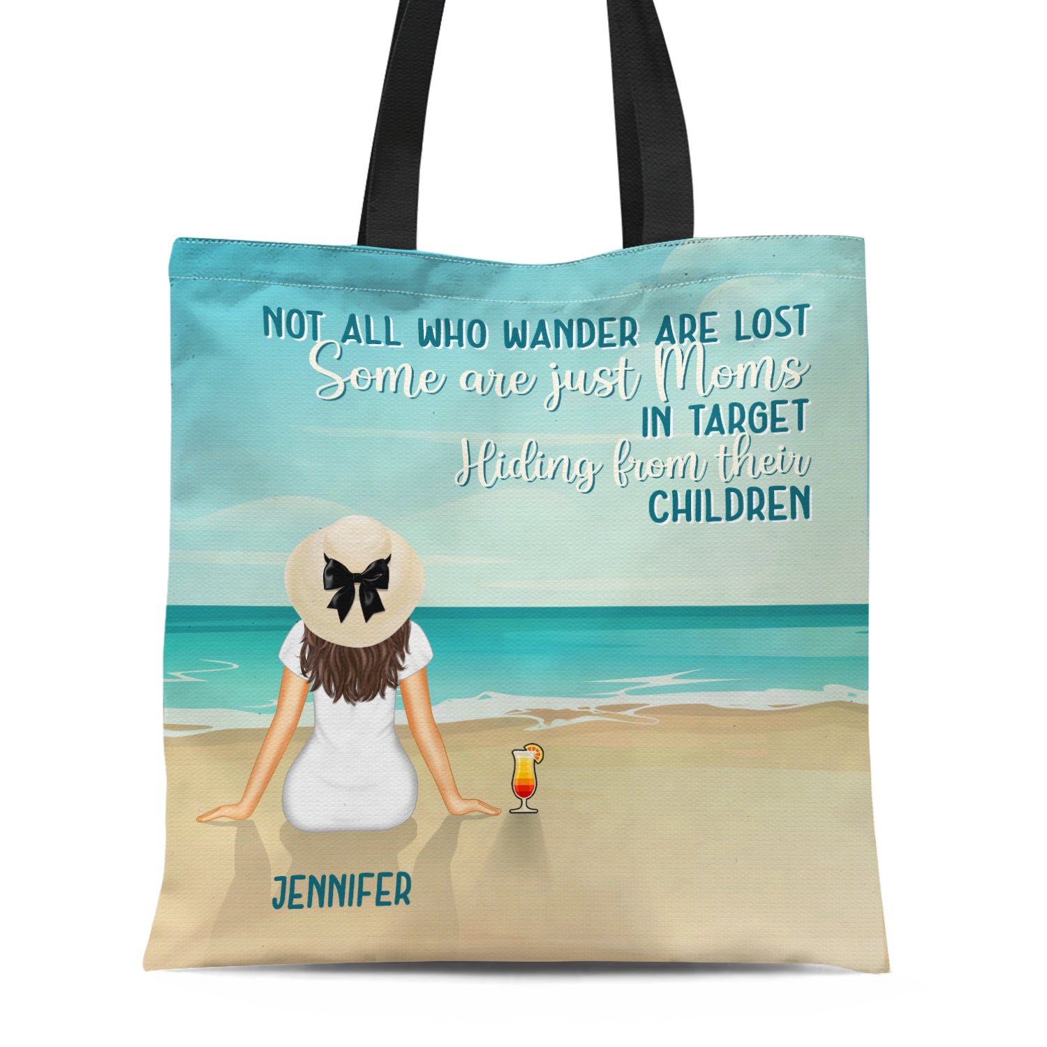 Travel Not All Who Wander - Gift For Mom - Personalized Zippered Canvas Bag