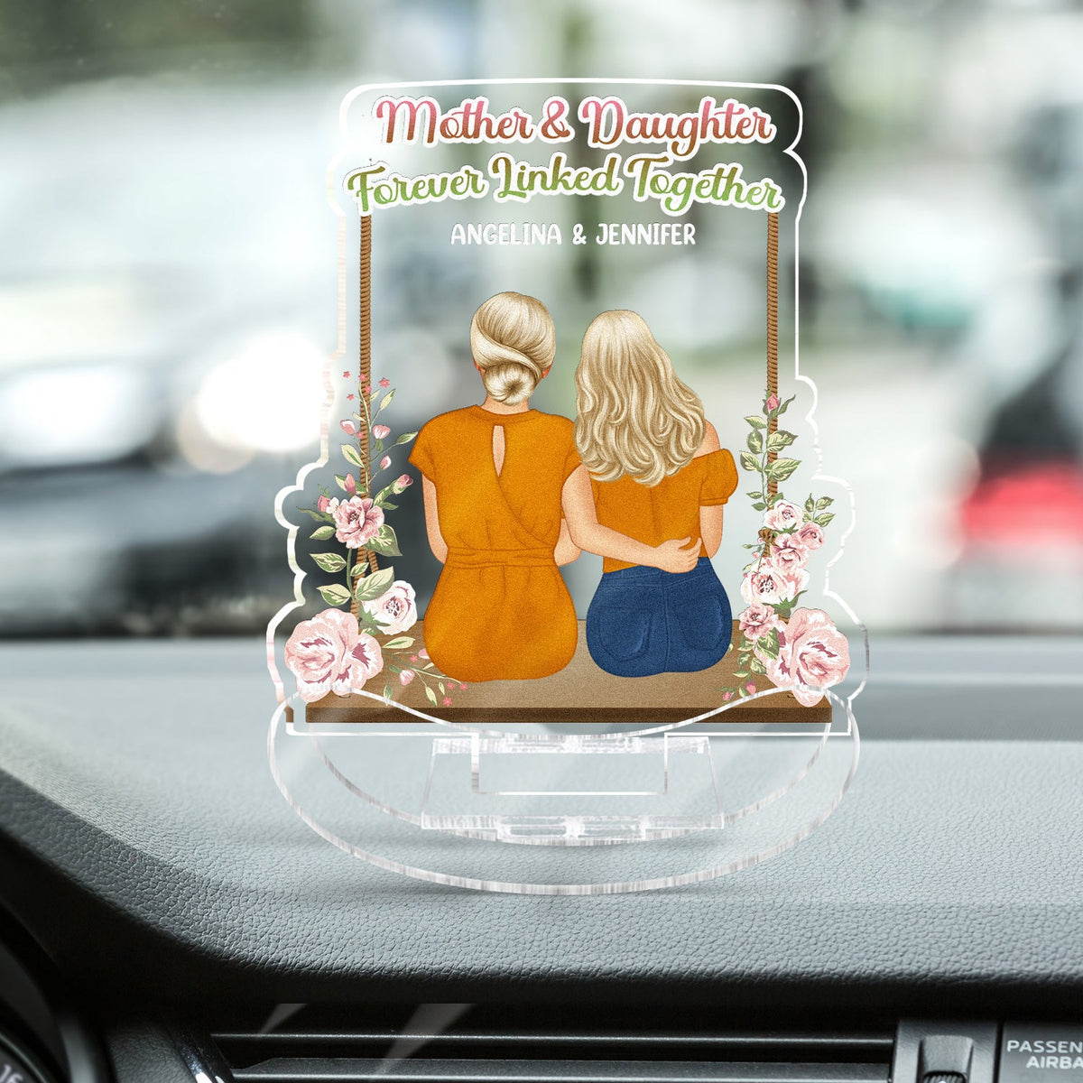 Forever Linked Together - Gift For Mother Daughter - Personalized Acrylic Shaking Stand