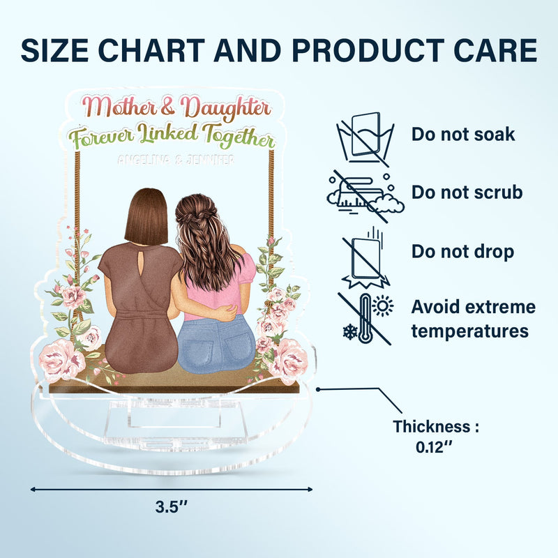 Forever Linked Together - Gift For Mother Daughter - Personalized Acrylic Shaking Stand