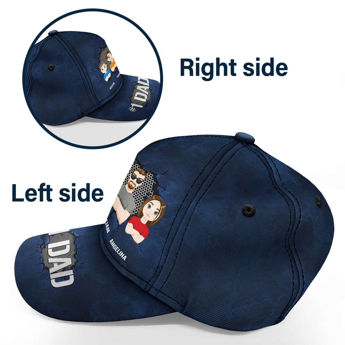 Flat Art #1 Dad - Gift For Dad - Personalized Classic Cap