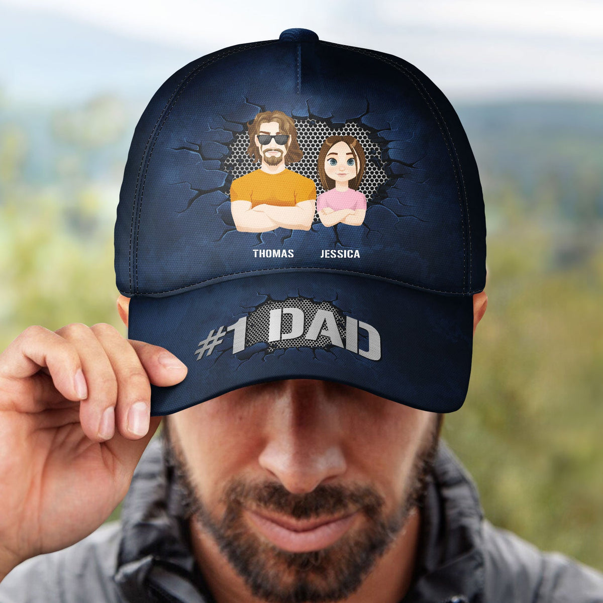 Flat Art #1 Dad - Gift For Dad - Personalized Classic Cap
